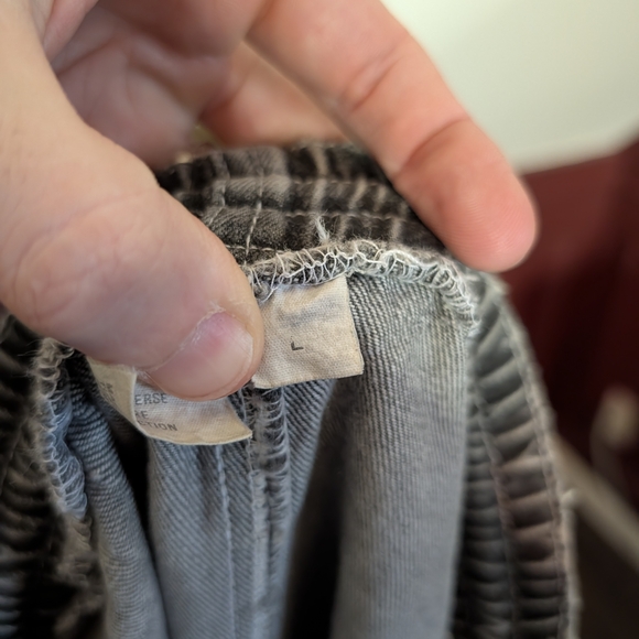 SATURDAYS NYC Gray Denim Acid Wash Logo Patch Jeans Shorts - Picture 11 of 11